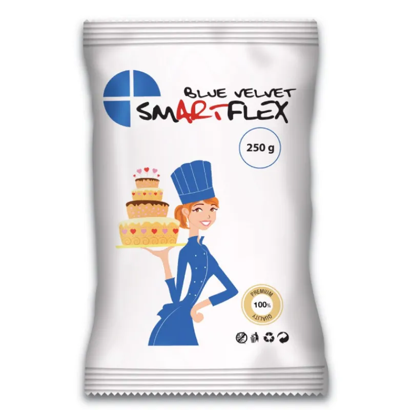 SMARTFLEX Produits Sans Gluten|Pâte À Sucre|Pâte à Sucre Bleu Blue Velvet 250g