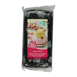 FUNCAKES Pâte À Sucre|Pâte à Sucre Noir Corbeau 1 kg