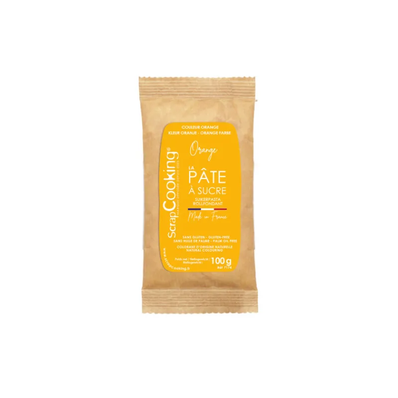 SCRAPCOOKING Trancheuse Electrique|Pâte À Sucre|Pâte à Sucre Orange 100 g
