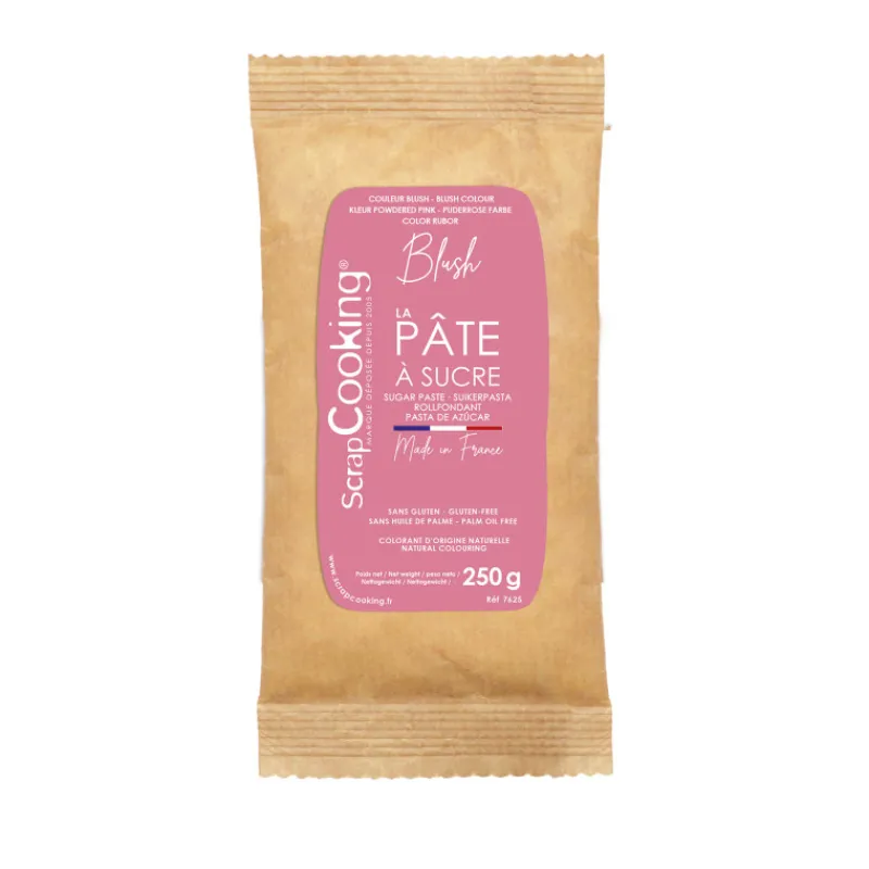 SCRAPCOOKING Pâte À Sucre|Pâte à Sucre Rose Blush Colorant Naturel 250 g