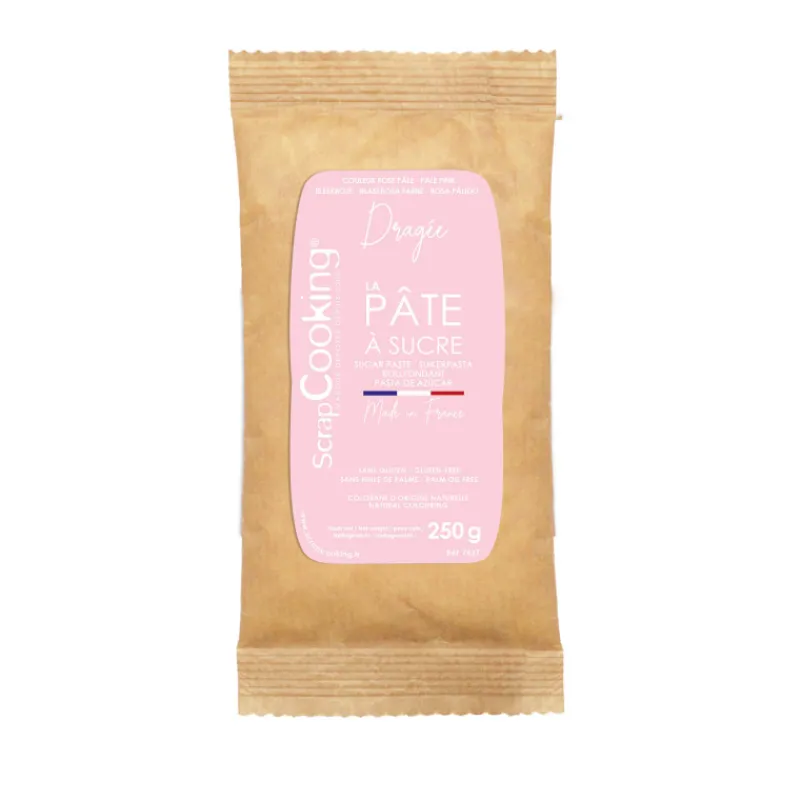 SCRAPCOOKING Pâte À Sucre|Pâte à Sucre Rose Dragée Colorant Naturel 250 g