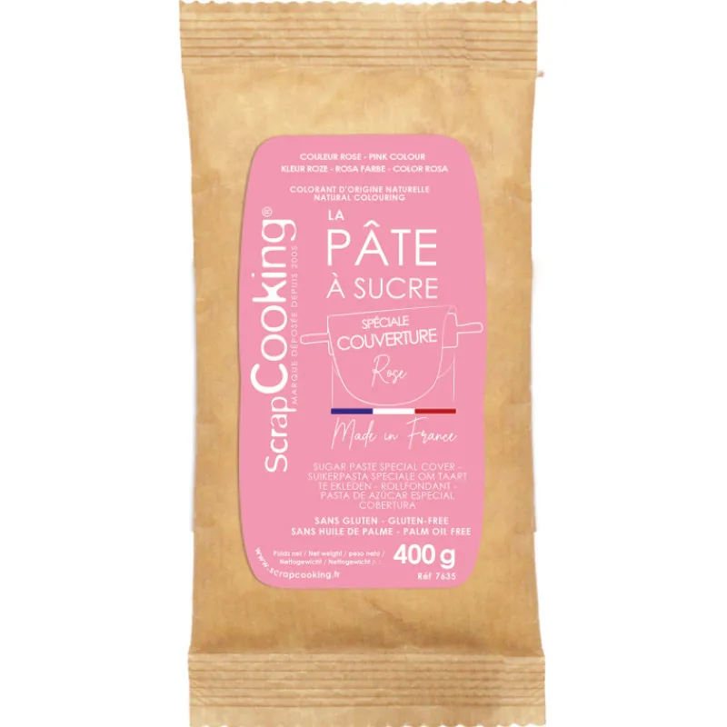 SCRAPCOOKING Pâte À Sucre|Pâte à Sucre Rose Spéciale Couverture 400 g