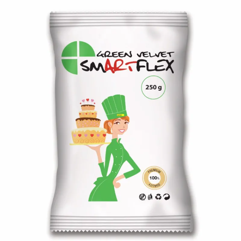 SMARTFLEX Produits Sans Gluten|Pâte À Sucre|Pâte à Sucre Vert Green Velvet 250g