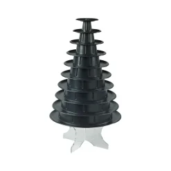 MALLARD FERRIERE Présentoirs Pour Gâteaux|Pyramide à Macaron vertical 10 plateaux amovibles - Version Noire