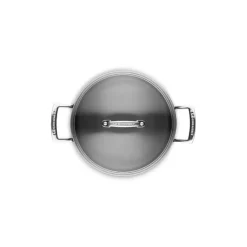 LE CREUSET Casseroles|Rondeau avec Couvercle 24 cm Anti-Adhérent Les Forgées