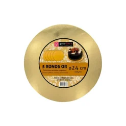 GATODECO Présentoirs Pour Gâteaux|Ronds Dorés Ø 23,4 cm (x5) Gatodéco
