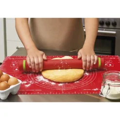 MASTRAD Ustensiles Pâtisserie|Rouleau à Pâtisserie ajustable rouge 41 cm