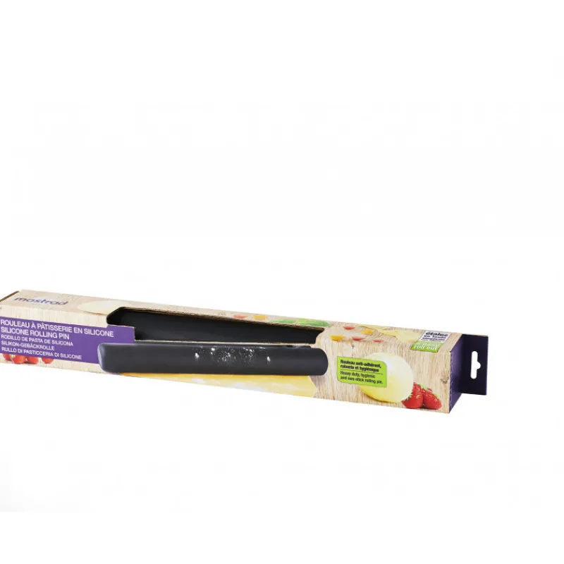 MASTRAD Ustensiles Pâtisserie|Rouleau à Pâtisserie Silicone 40,6 cm Noir