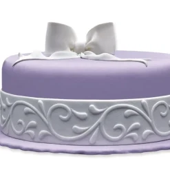 PATISDECOR Décoration Comestible|Ruban Pate à Sucre Blanc Arabesque 1,25 m x H 5 cm Patisdécor