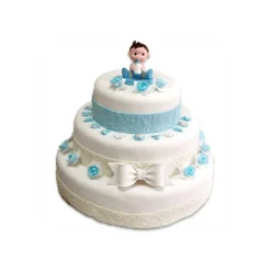 PATISDECOR Décoration Comestible|Ruban Pate à Sucre Bleu Arabesque 1,25 m x H 5 cm Patisdécor