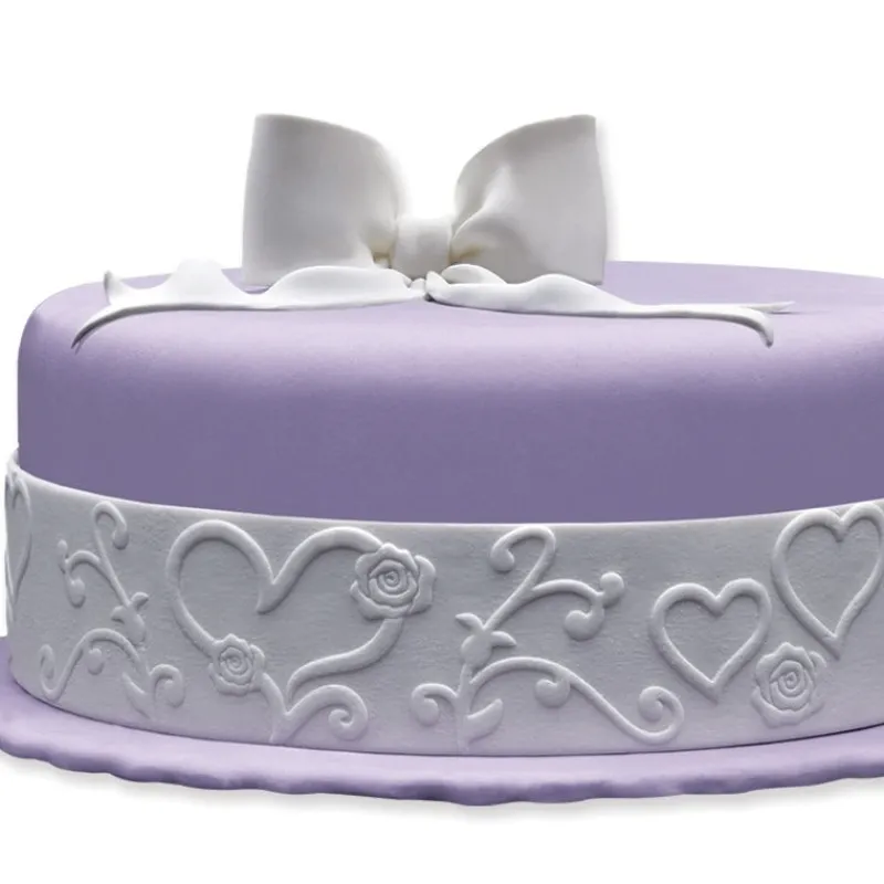 PATISDECOR Décoration Comestible|Ruban Pate à Sucre Cœurs 1,25 m x H 5 cm Patisdécor