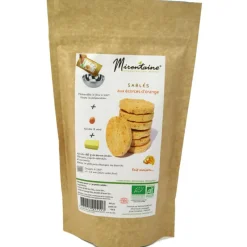 MIRONTAINE Produits Bio|Préparation Pâtisserie|Sablés BIO aux Eclats d'Orange 295g