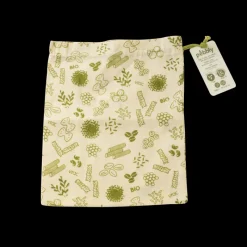 PEBBLY Sac En Tissu|Sac à Vrac Coton Bio Vert 25 x 30 cm