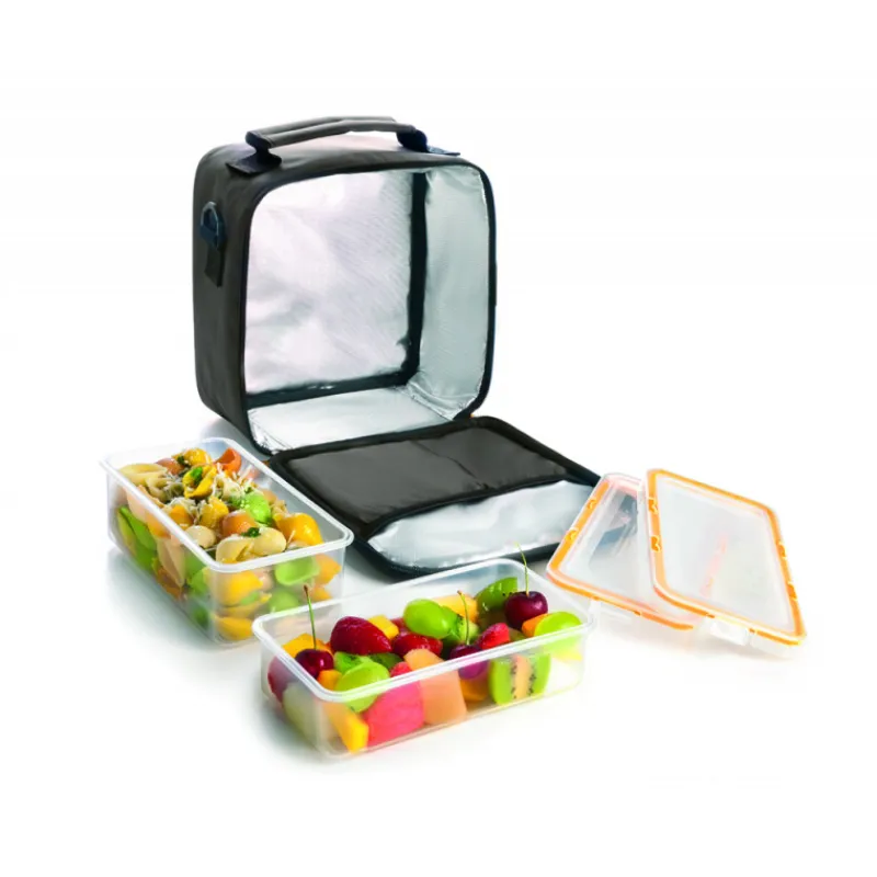 IBILI Conservation|Sac Lunch Isotherme + 2 Boîtes Hermétique Plastique Orange