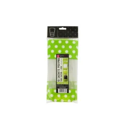 PATISDECOR Emballage Alimentaire|Sachet Bonbon 10 x 22 cm Anis à Pois Blancs Patisdécor (x10)