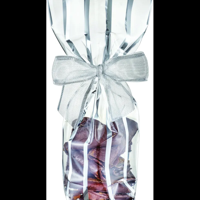 CUISINEADDICT Emballage Alimentaire|Sachet Bonbon Argent avec Fond Carton 12 x 26 cm (x100)