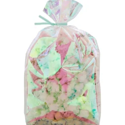 WILTON Emballage Alimentaire|Sachet Bonbon Irisé Flocon de Neige 11 x 23,5 cm avec Attaches Sachet (x10)