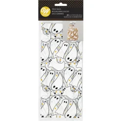 WILTON Emballage Alimentaire|Sachet Bonbon Transparent Fantôme Halloween (x20)