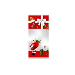 CUISINEADDICT Emballage Alimentaire|Sachet Confiserie 10x22cm Père Noël et sa Hotte (x100)