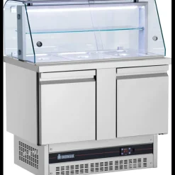 INOMAK Froid|Saladette 245 L 2 Portes Inox pour 3 Bacs GN1/1