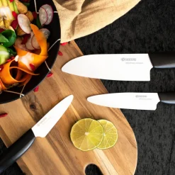 KYOCERA Couteau Céramique|Couteau Santoku|Santoku Céramique Noir 14 cm Gen Earth