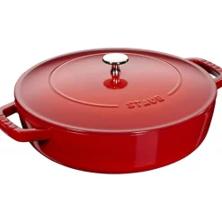 STAUB Sauteuses|Sauteuse en Fonte Chistera 24 cm Rouge Cerise