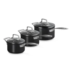 LE CREUSET Casseroles|Set 3 Casseroles Antiadhérentes Essentiel Céramique avec Couvercle