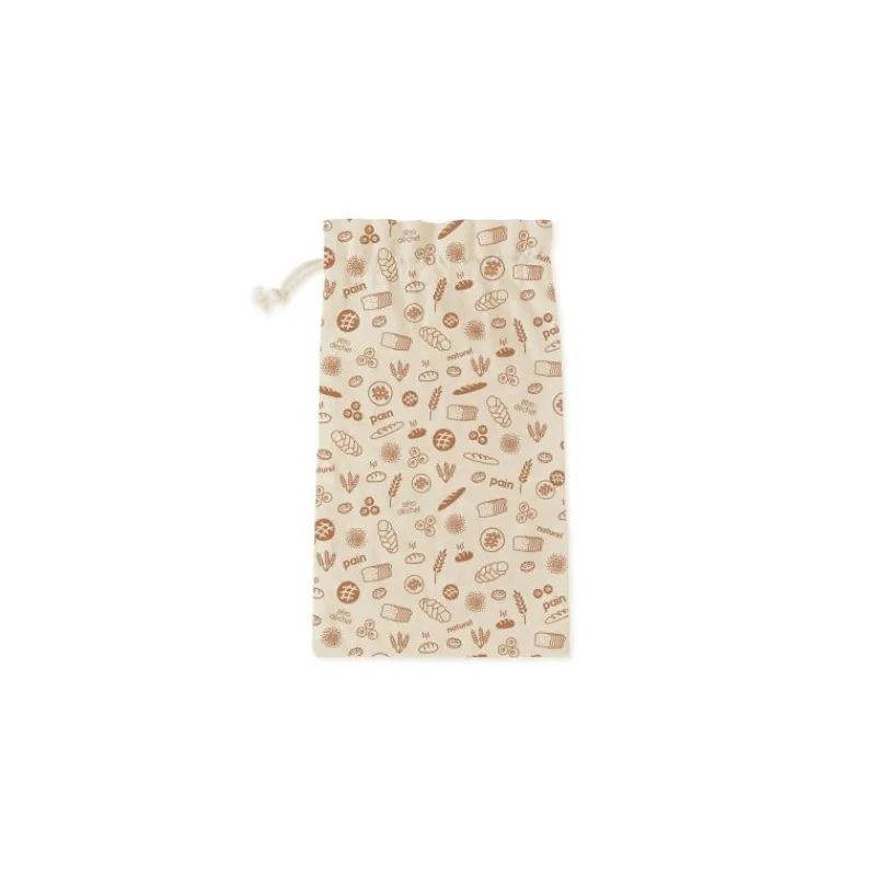 PEBBLY Sac En Tissu|Conservation|Set Boîte à Pain Métal et Bambou 4 Pièces