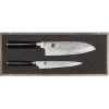 KAI Couteau Santoku|Couteau Japonais|Set Couteau Santoku et Couteau Universel Shun Classic Damas