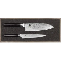KAI Couteau Santoku|Couteau Japonais|Set Couteau Santoku et Couteau Universel Shun Classic Damas