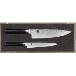 KAI Couteau De Chef|Couteau Japonais|Set Couteau Universel et Couteau de Chef Shun Classic Damas