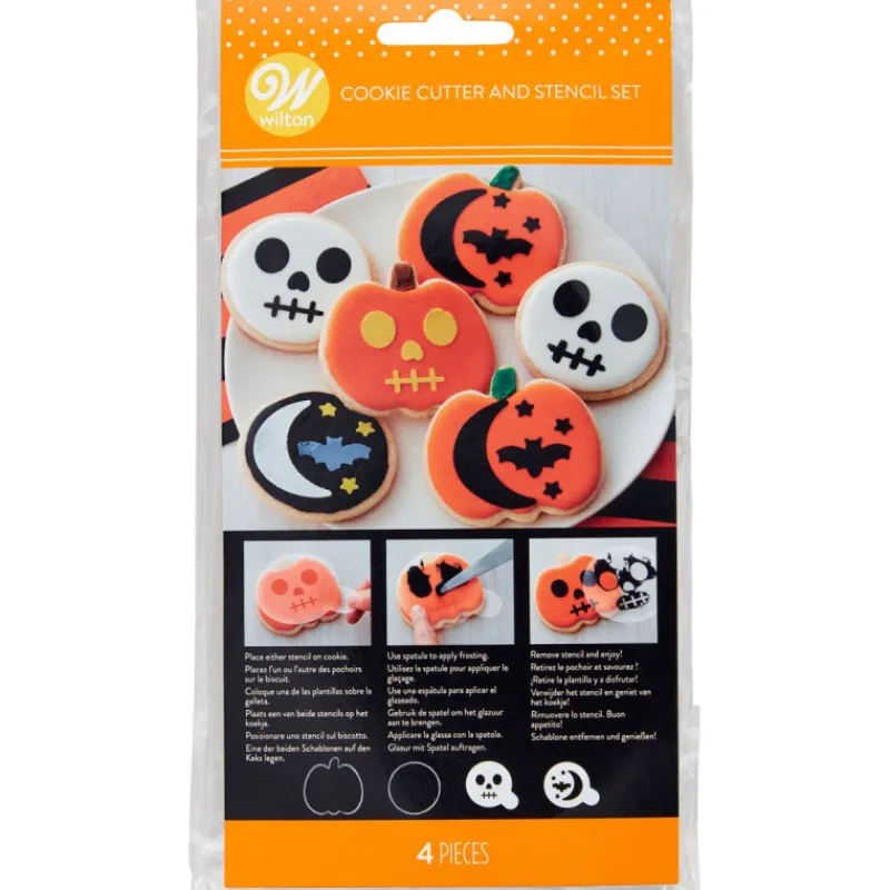 WILTON Emporte Pièce - Découpoir Pâtisserie|Set de 2 Emporte-Pièces et 2 Pochoirs Halloween