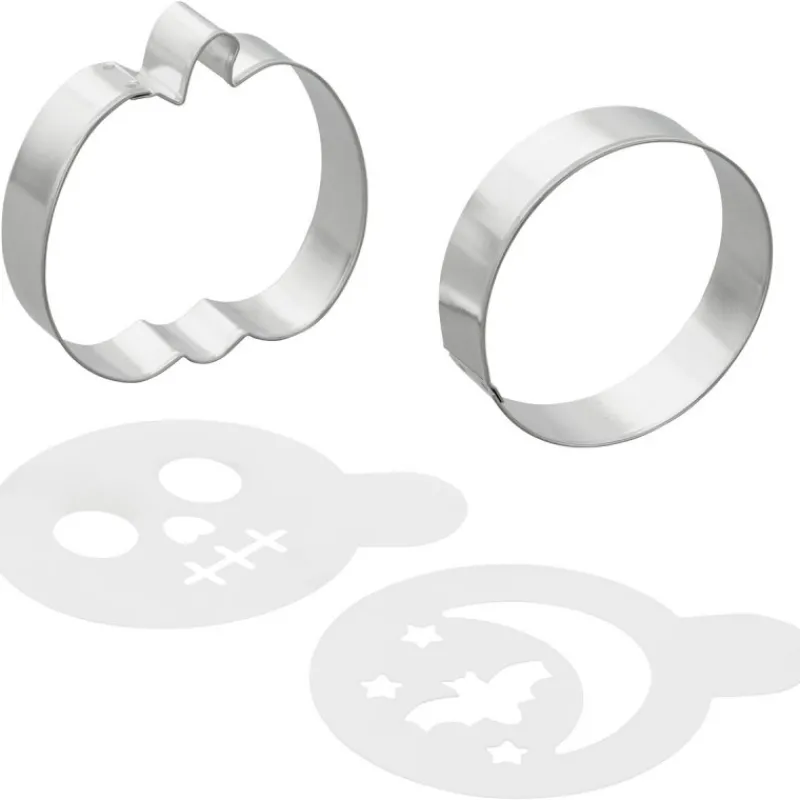 WILTON Emporte Pièce - Découpoir Pâtisserie|Set de 2 Emporte-Pièces et 2 Pochoirs Halloween