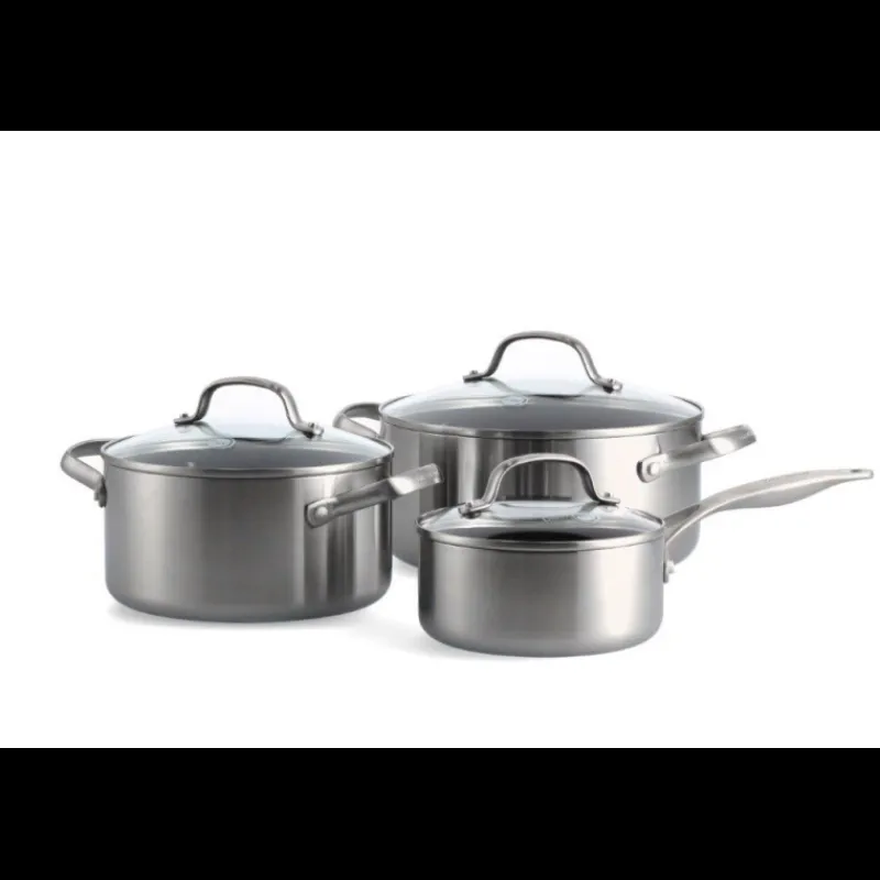 GREENPAN Batterie De Cuisine|Faitout|Set de 3 pièces : Casserole 16 cm + Faitout 20 et 24cm collection GENEVA ™