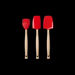 LE CREUSET Spatules|Maryses Et Cuillères|Set de 3 Spatules Silicone Cerise