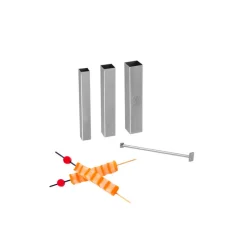 TELLIER Emporte Pièce - Découpoir Pâtisserie|Set Design culinaire, 3 tubes découpoirs carrés + poussoirs