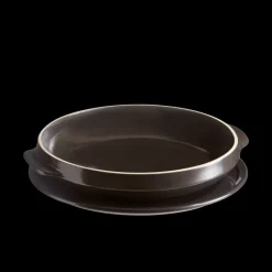 EMILE HENRY Plat De Cuisson|Moules À Gâteaux|Set Moule à Tarte Tatin en Céramique Ø 33 cm Fusain