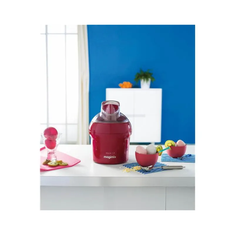 MAGIMIX Sorbetière, Turbine À Glace|Sorbetière 1.5 L Rouge