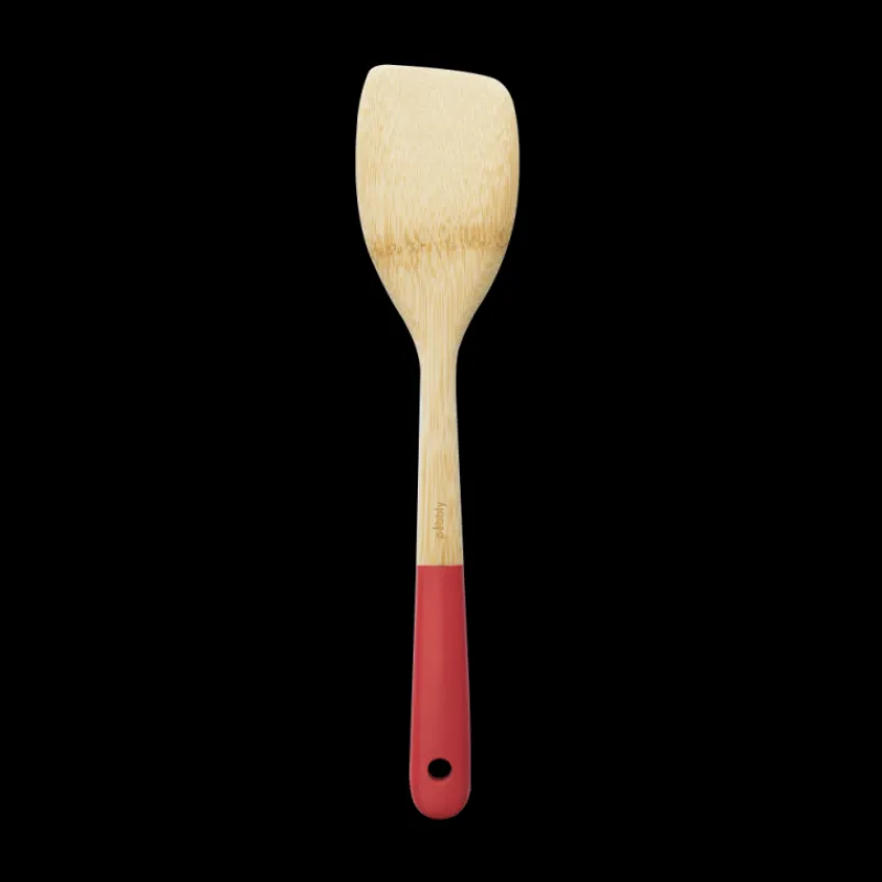 PEBBLY Spatules|Spatule de Cuisine Bambou 30 cm Rouge