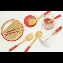 PEBBLY Spatules|Spatule de Cuisine Bambou 30 cm Rouge