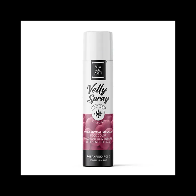 VELLY SPRAY Spray Alimentaire|Colorants Alimentaires|Spray Velours Rose 250 ml Colorant Alimentaire Pro