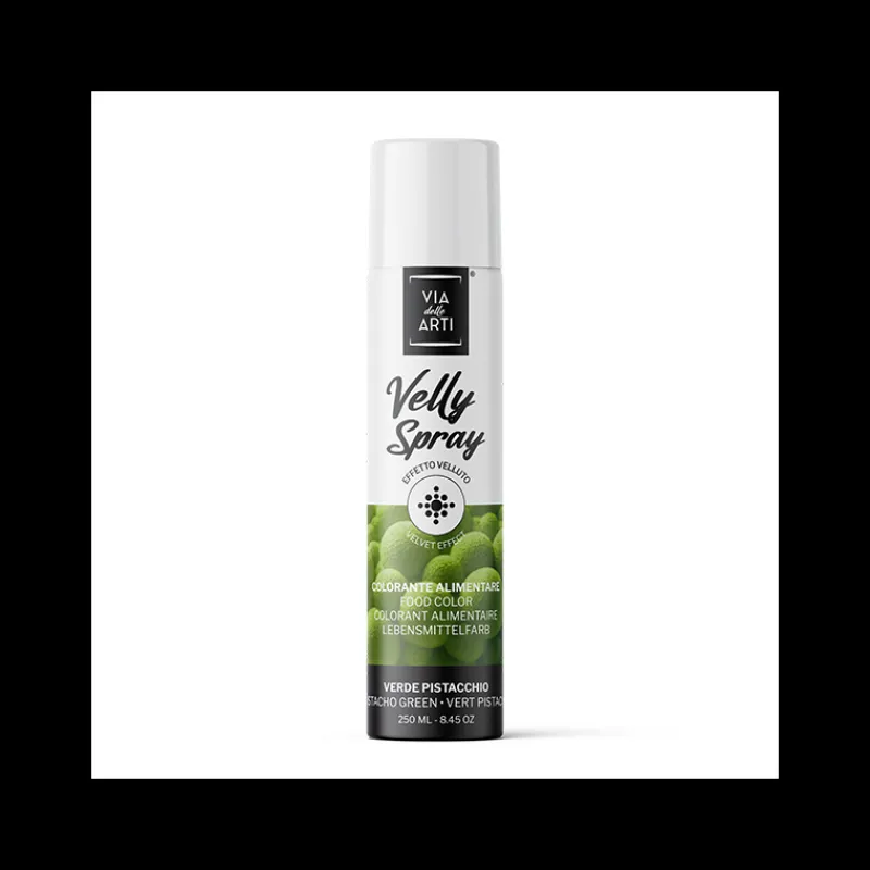 VELLY SPRAY Spray Alimentaire|Colorants Alimentaires|Spray Velours Vert Pistache 250 ml Colorant Alimentaire Pro