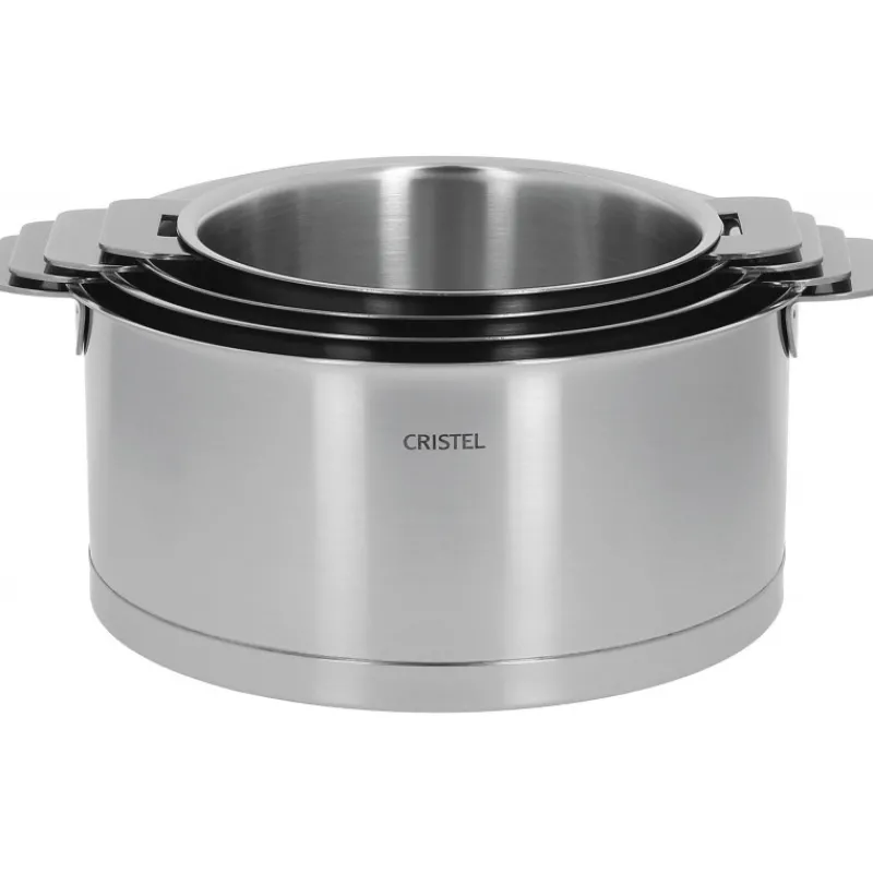 CRISTEL Casseroles|Série de 4 Casseroles Strate Amovible Inox
