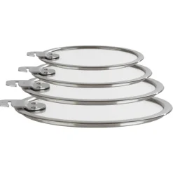 CRISTEL Couvercle De Cuisson|Série de Couvercles Plats en Verre Trempé 14 à 20 cm Strate Amovible