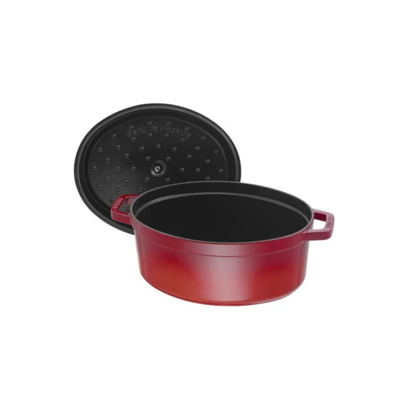 STAUB Cocotte En Fonte|Cocotte Fonte Ovale 23 cm Rouge Cerise 2,35 L