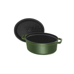 STAUB Cocotte En Fonte|Cocotte Fonte Ovale 29 cm Vert Basilic Majolique 4,2 L