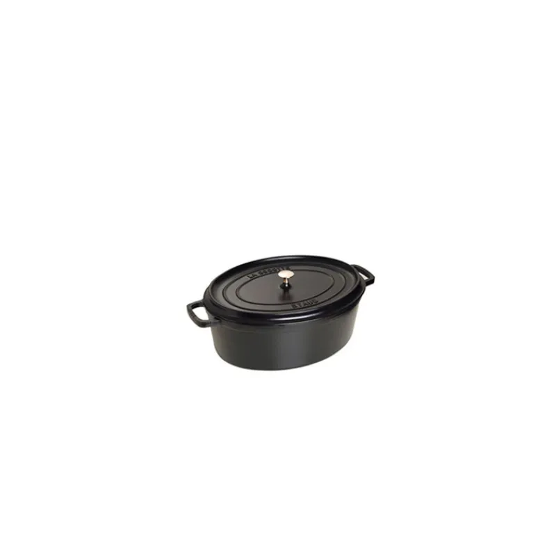 STAUB Cocotte En Fonte|Cocotte Fonte Ovale 17 cm Noir Mat 1 L