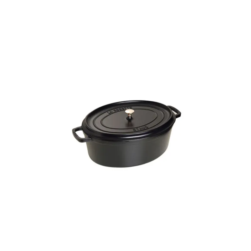 STAUB Cocotte En Fonte|Cocotte Fonte Ovale 33 cm Noir Mat 6,7 L