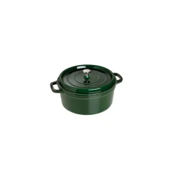 STAUB Cocotte En Fonte|Cocotte Fonte Ronde 24 cm Vert Basilic Majolique 3,8 L