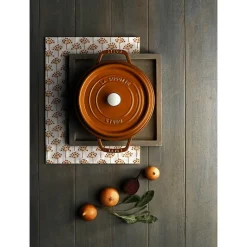 STAUB Cocotte En Fonte|Cocotte Fonte Ronde 28 cm Cannelle Majolique 6,7 L